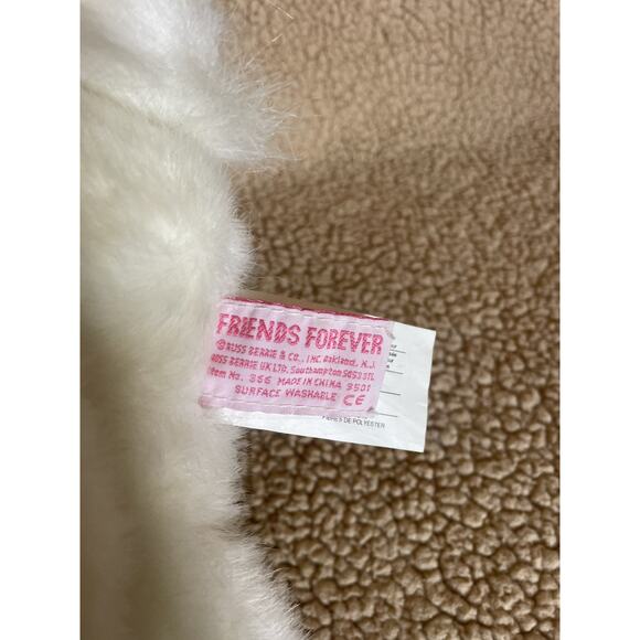 Vtg Russ Berrie Easter Bunny Rabbit & Baby Chick Stuffed Plush Toy 10" ~ 90s - Picture 3 of 6